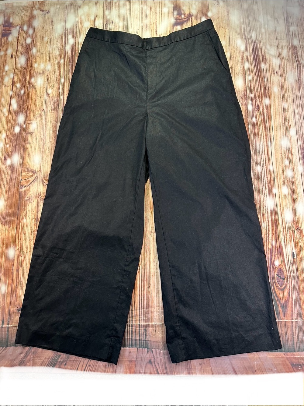 NWT Banana Republic Hayden Wide Leg Women’s Pants Black Linen Blend Size XL